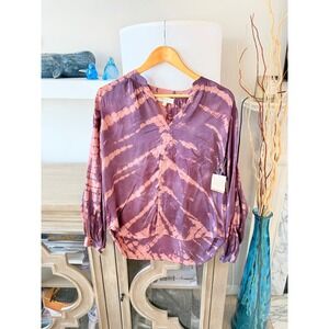 NWT River + Sky Lydia Shirt Womens Purple Tie Dye Size S